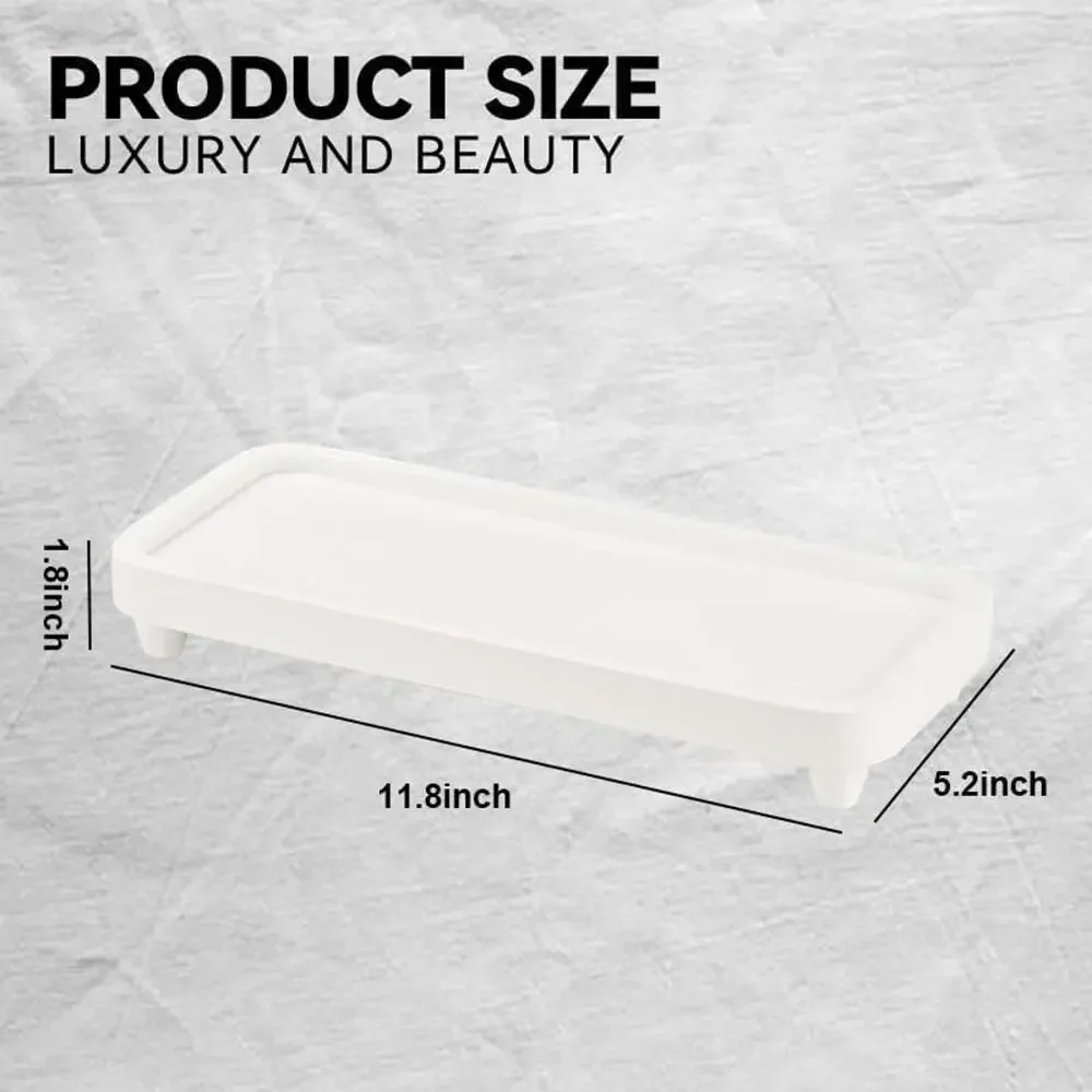 Janxin Vanity ACACIA WOOD Tray Bathroom Soap Dispenser Tray for Bathroom Kitchen
